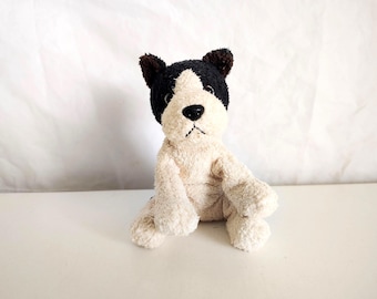 Vintage 1990s Russ Berrie Luv Pets Yapper Puppy Plush Dog, Bull Terrier Stuffed Animal, Chamois Plush, Vintage Dog Toy