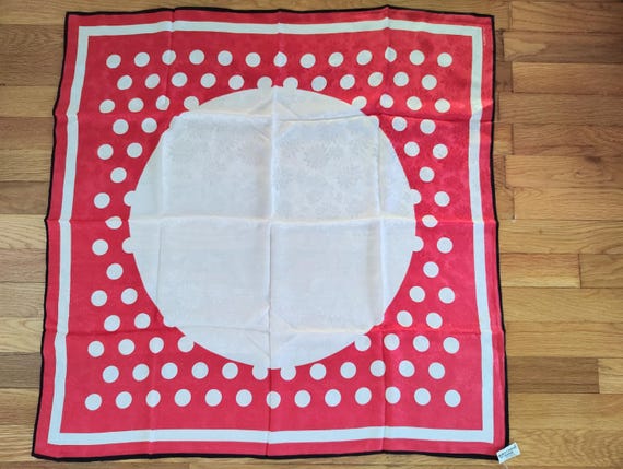 Vintage Albert Nipon Polka Dot Red and White 31" … - image 3