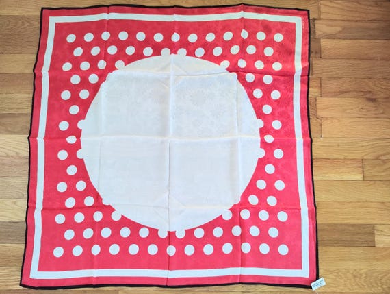 Vintage Albert Nipon Polka Dot Red and White 31" … - image 2