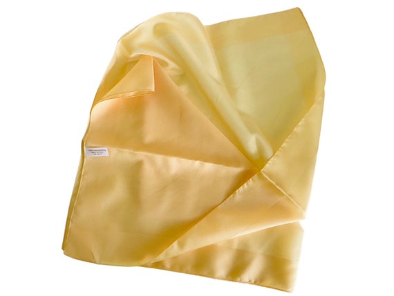 Vintage Italian Made Yellow Polyester Square Scarf - image 3