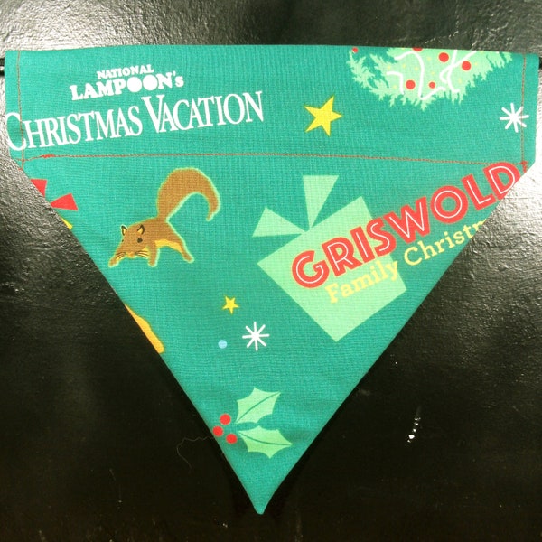 Reversible National Lampoon's Christmas Vacation  / Gold Dots on Red Pet Bandana