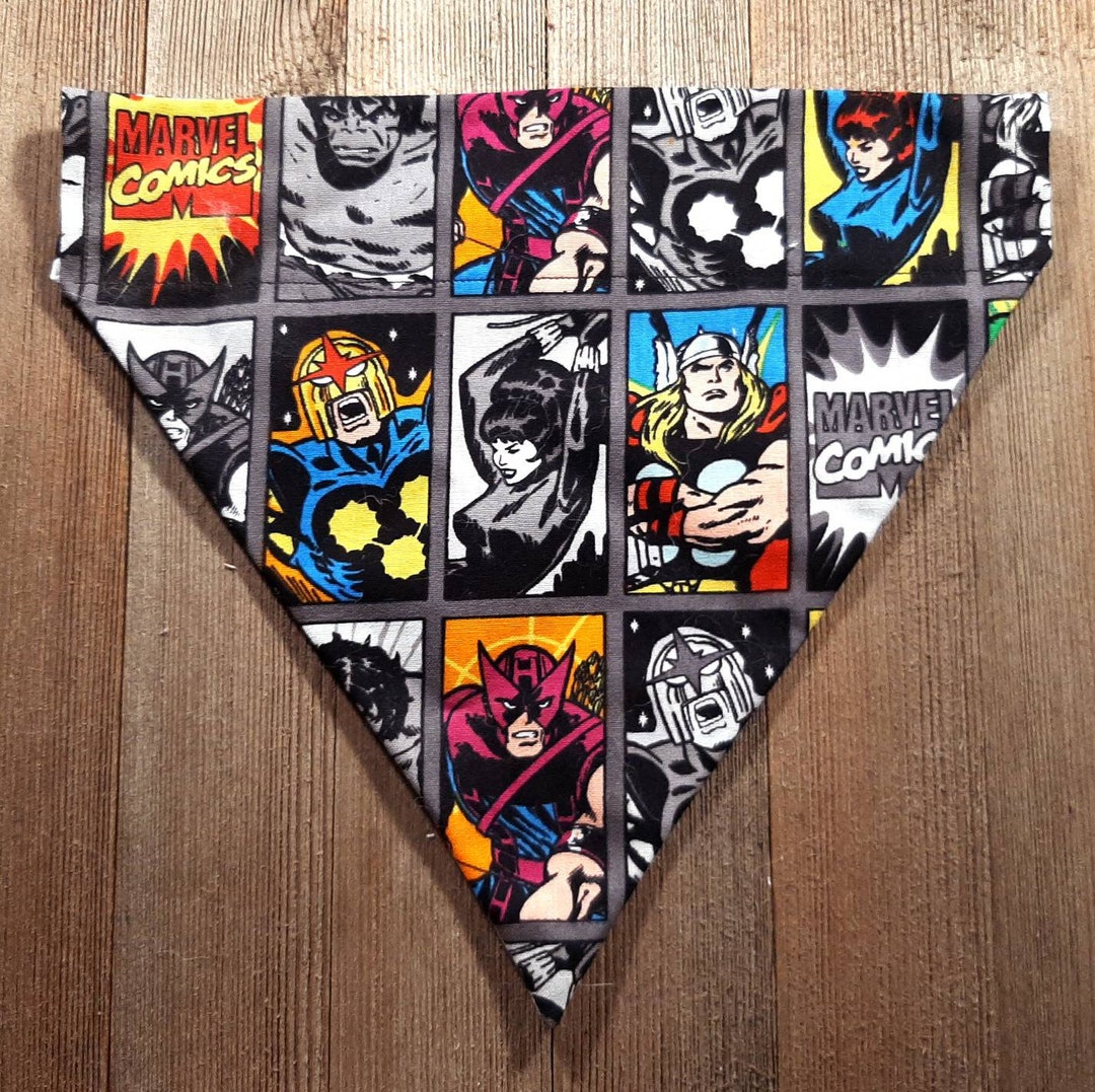Reversible Marvel Character Panel / Marvel Hero Heads Pet Bandana - Etsy
