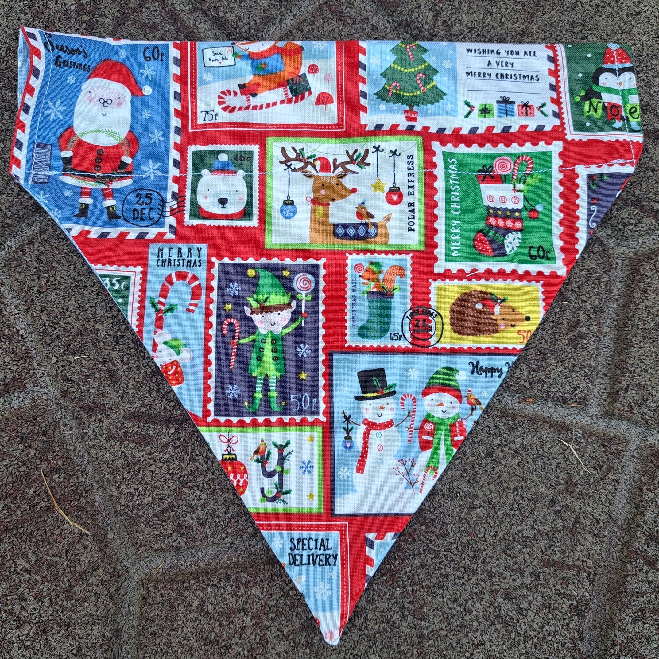 リバーシブルクリスマスパイン＆アニマルズ/レッドマーブルペット