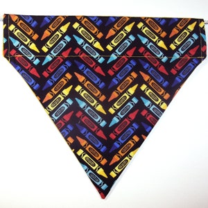 Reversible Crayola Crayons on Black  / Yellow Tie Dye Pattern Bandana