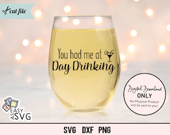 Day Drinking SVG: Funny Summer Quote, Tanned & Tipsy (Digital Download)