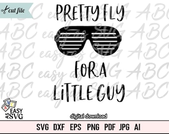 Pretty Fly Little Guy SVG: file di taglio per body e maglietta per neonato (download digitale)
