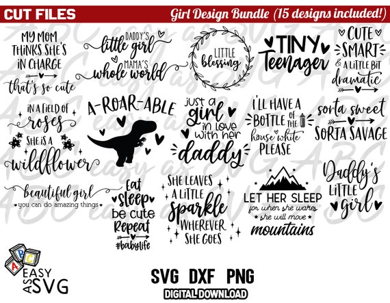 Girl Design Bundle SVG, Baby Girl SVG Bundle, Girl Sayings SVG, Funny Girl Quotes svg, Newborn Bundle, Girl Cut Files, svg Bundles, svg, dxf