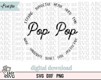 Pop Pop SVG : design grand-père pour la fête des pères (téléchargement numérique)