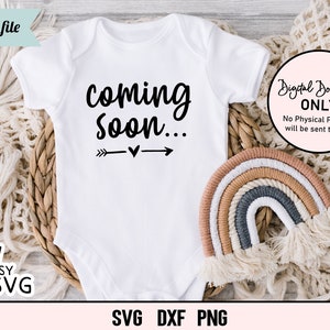 Coming Soon SVG, Rainbow Baby SVG, Pregnancy Announcement SVG, Pregnant svg, Newborn svg, Baby Reveal svg, Baby svg, Little Miracle svg, dxf