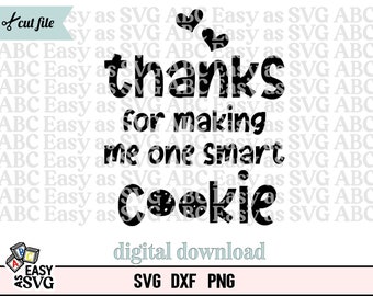 Smart Cookie SVG: Teacher Appreciation, School Quote (Digital Download)