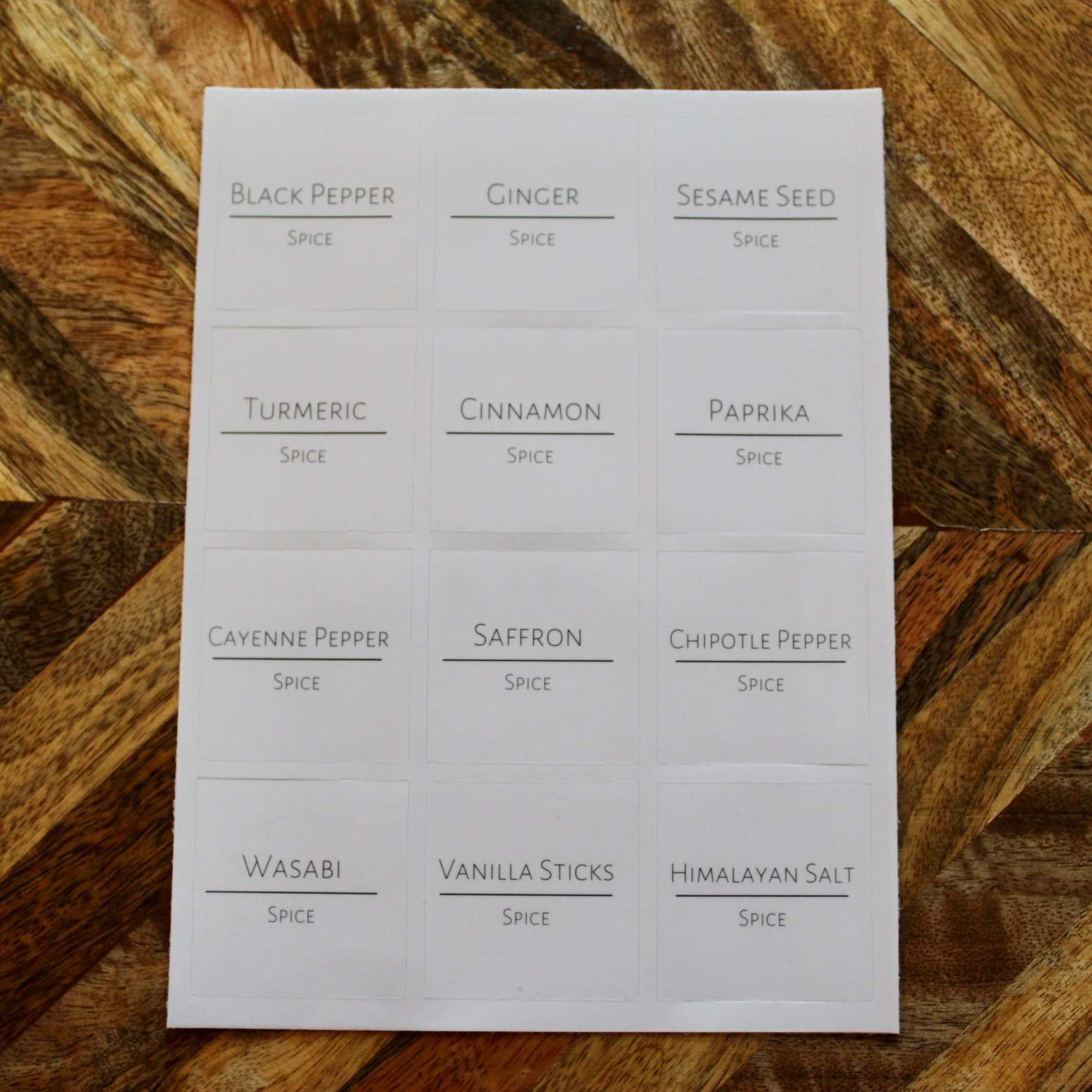 Spice Labels Spice Labels Stickers Spice and Herb Sticker Etsy