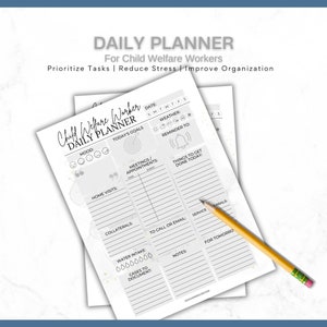 Printable Daily Planner for Child Welfare Workers (PDF)