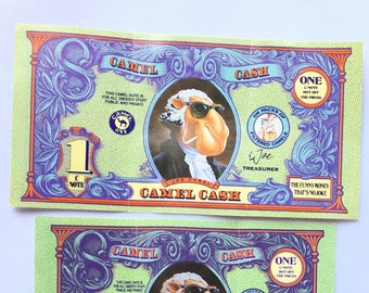 Joe Camel Cash Assorted 1 C Notes - Joe Camel Collectibles - Smokin Joe Camel Collectibles - Vintage Tobacco Memorabilia - Camel Cash