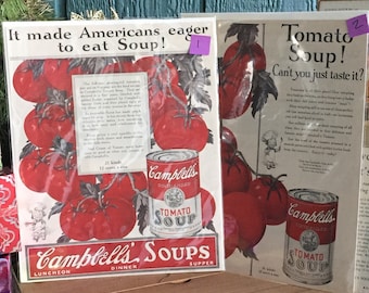 1925 and 1931 Vintage Campbell Soup Ads - Vintage Ads - 1920's Ads - Magazine Ads - Campbell Soup - Vintage Campbell Soup