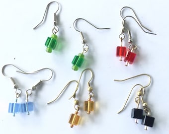 Crystal Cube Earrings, crystal earrings, jewelry, Swarovski Earrings, Cube Jewelry, Square Earrings, Stainless Steel, 3D earrings,