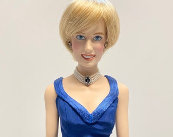 Princess Diana - Franklin Mint Vintage Porcelain Princess Diana Doll - Princess Diana Doll - Princess Diana Memorabilia - Doll with Sapphire