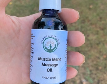 Muscle Mend Massage Oil - Natural Pain Relief - Muscle Pain Relief - Therapeutic Massage Oil - Massage Oil - Body Massage Oil