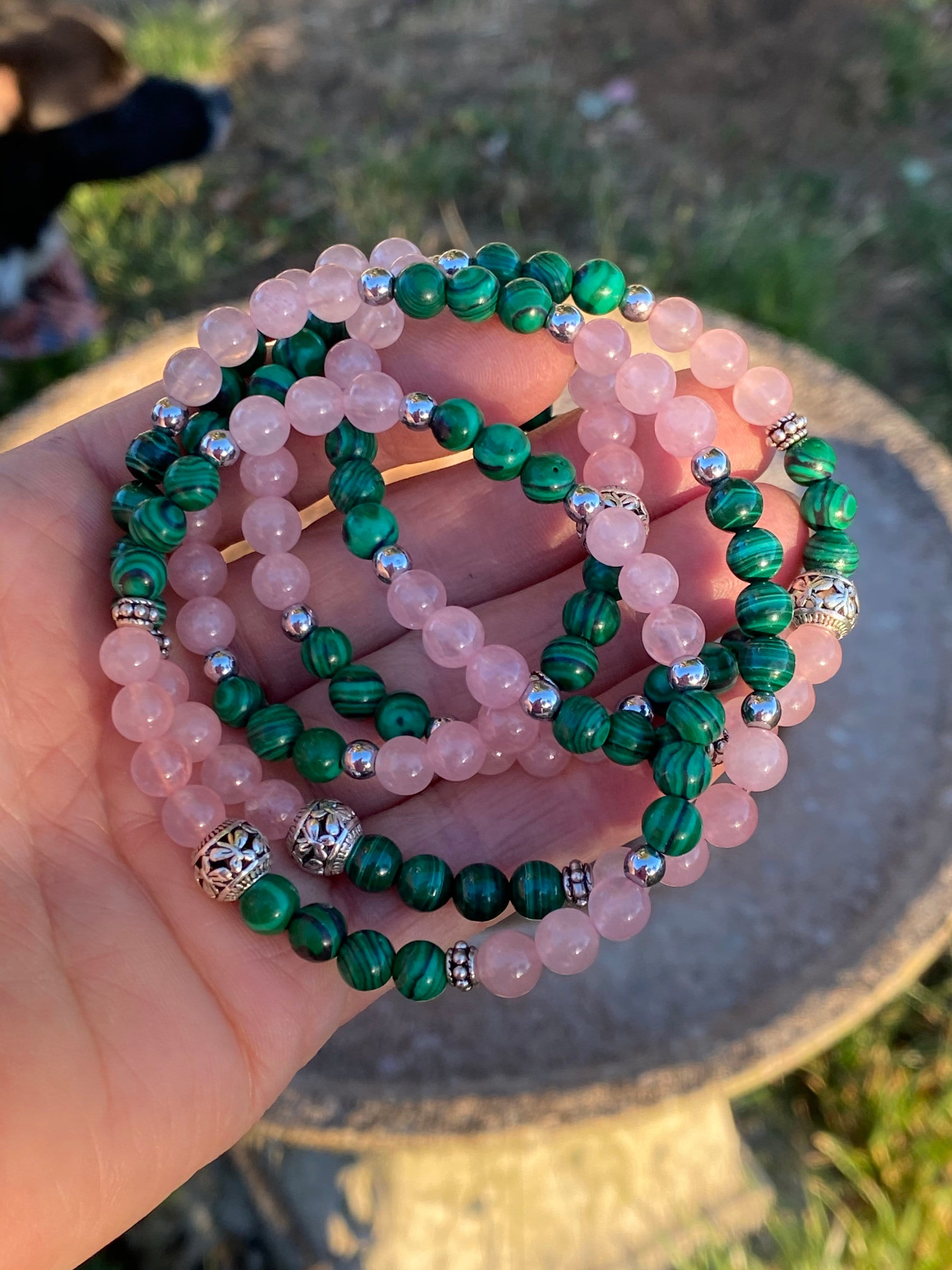 Bracciale Catena Reiki Guarigione Donna Ragazza Perle Tonde - Foto 7