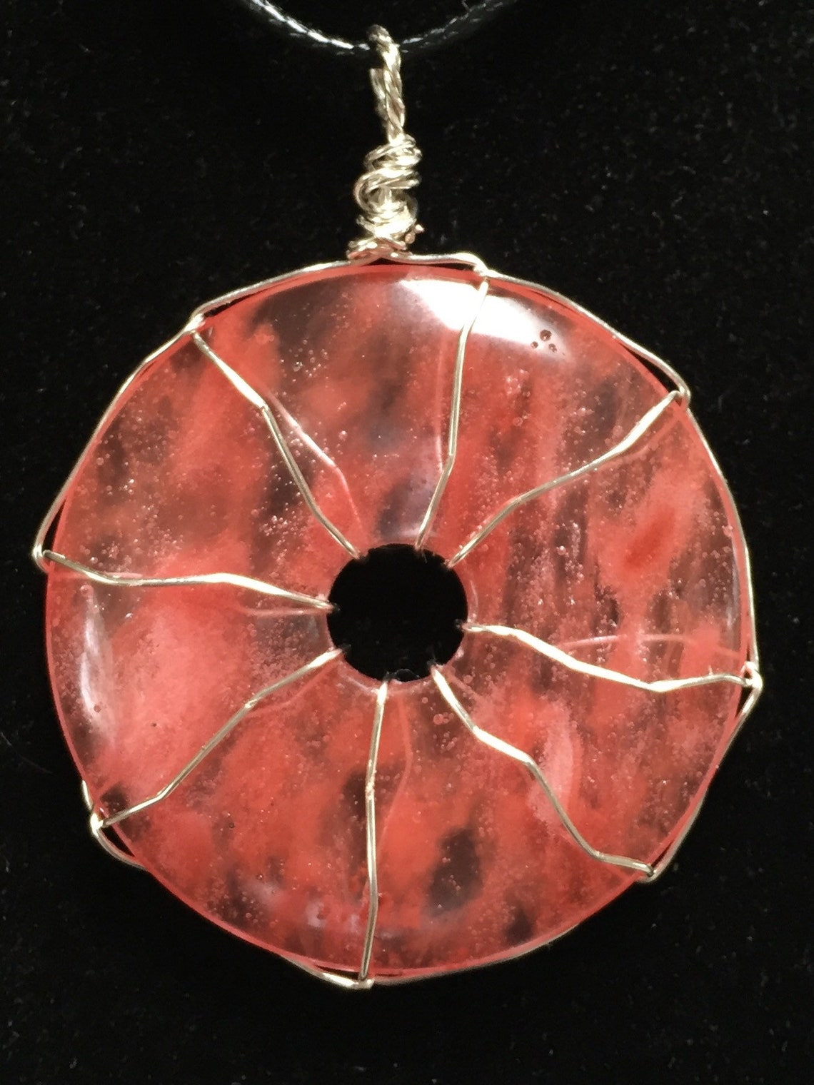 Strawberry Quartz Pendant Strawberry Quartz Jewelry Wire Etsy