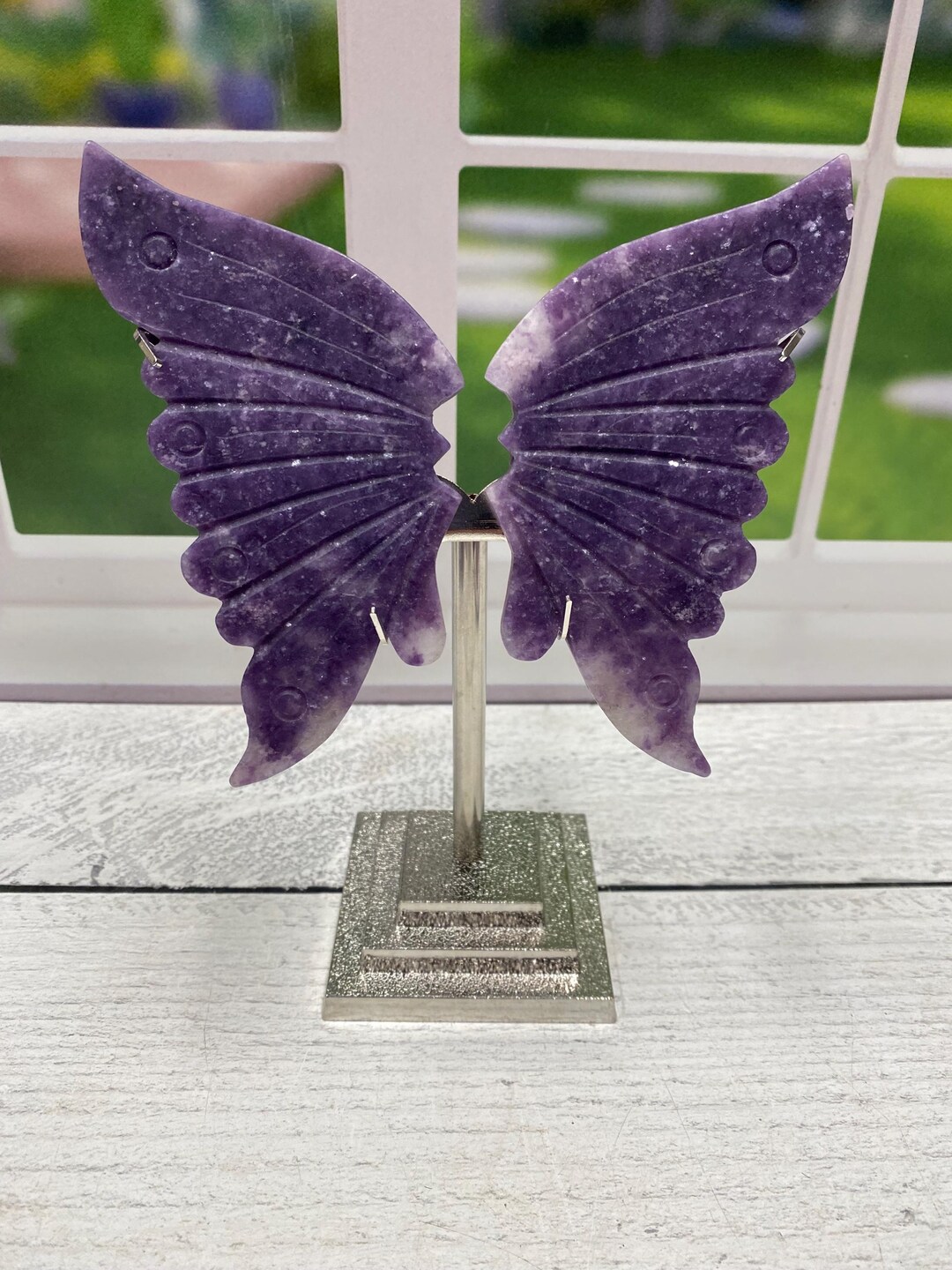 Lepidolite Crystal Peacock Wings