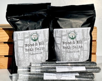 Wood and Ash Artisanal Smoked Bath Salts - Turmeric & Charcoal Blend for a Natural Spa Experience
