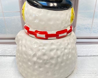 VTG Gibson Large Snowman Cookie Jar | Christmas Decor - Etsy