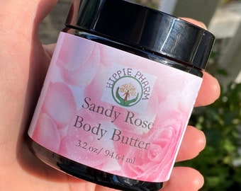 Sandy Rose Whipped Body Butter: Vegan Moisturizer, Organic Ingredients