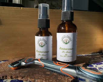 Outdoorsman Pre Shave Oil for Razor Burn Prevention, deep penetrating skin and hair softener.