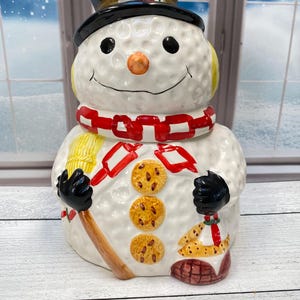 VTG Gibson Large Snowman Cookie Jar | Christmas Decor