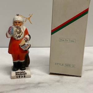 Norman Rockwell Christmas Figurine - Vintage Christmas Decor - Rockwell Museum - Christmas Decor - Santa Claus Decor