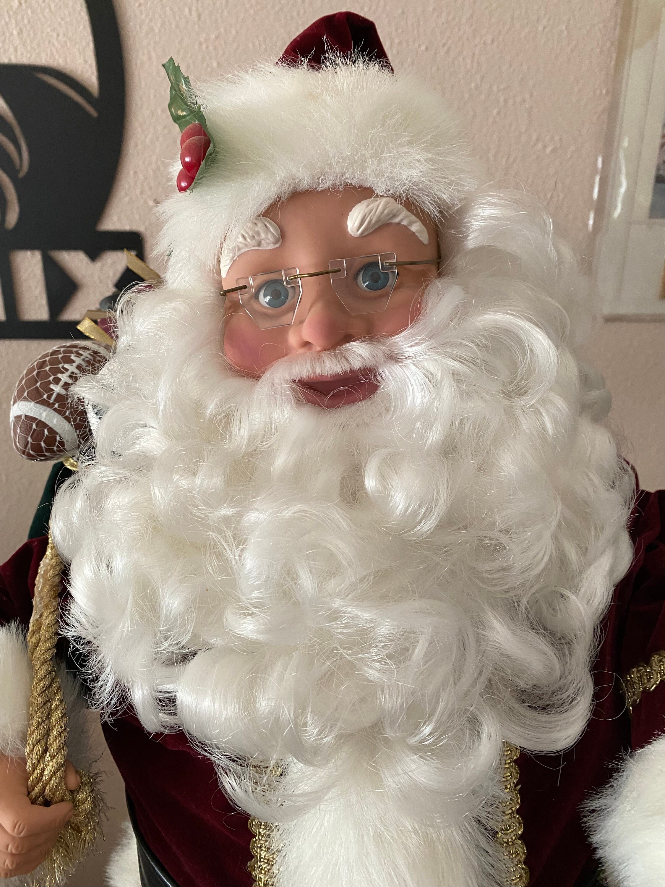 洋書 Portable Holidays: man&Santa VTG 1998 Holiday Creations Animated 29” Mr. Santa Claus