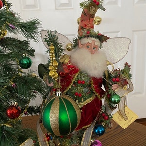 Rare 2007 Mark Roberts Deck the Halls Fairy Gift Box Stocking Holder  51-75990
