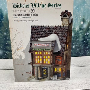 Dept 56 Splendid Cod Fish and Chips 808868 Dickens Village Series IOB ...