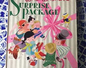 Vintage Walt Disney&#39;s, Surprise Package - Giant Golden Book - 1944 1st Edition - Art by Walt Disney Studios - Disney - Story Book