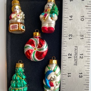 Multi Color Christmas Ornaments Set Of Vintage Glass Ornaments Glass Ornaments Christmas 90s Christmas Decor 5 Glass Ornaments zdjęcie 7