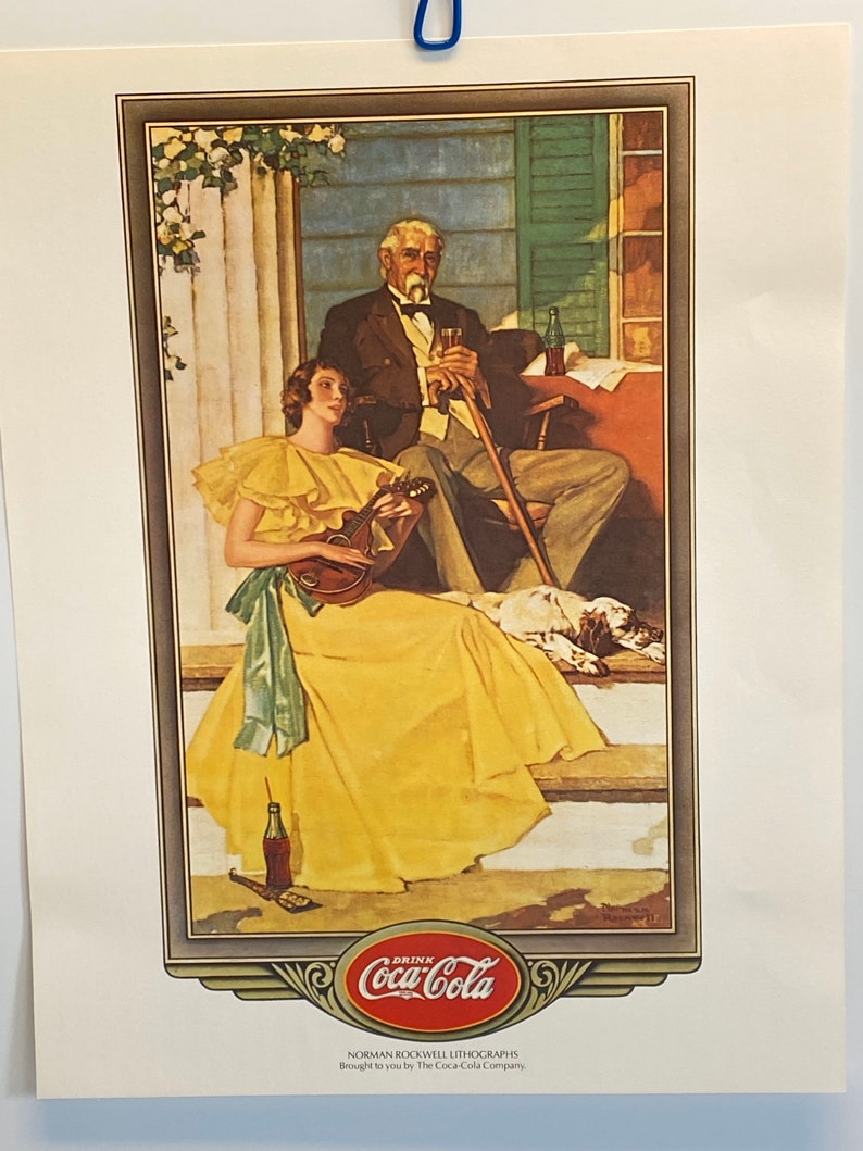 Vintage Norman Rockwell Coca Cola Lithograph Norman Rockwell Art Vintage Coca Cola Coca Cola Coca Cola Company image 2