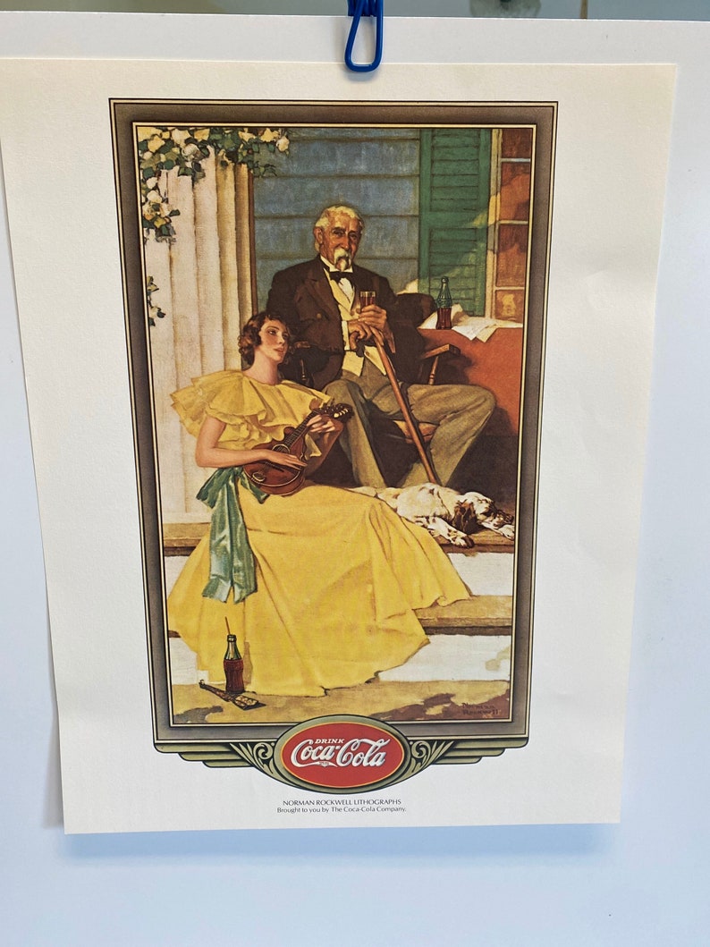 Vintage Norman Rockwell Coca Cola Lithograph Norman Rockwell Art Vintage Coca Cola Coca Cola Coca Cola Company image 1