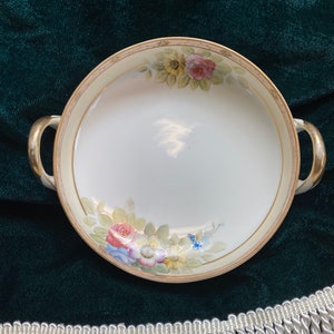 Antike Nippon 24k florale Schüssel - Vintage Candy Dish - Antike Schüssel - Nippon Bowl - Handbemalte Nippon Bowl - Nippon