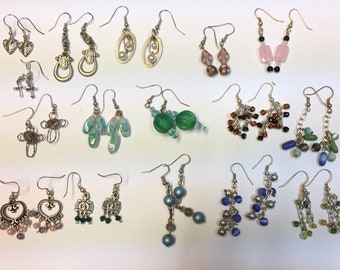 Assorted Dangling Earrings, beaded, fashion, stylish, glass, beads, unique, crystal, handmade, swarovski