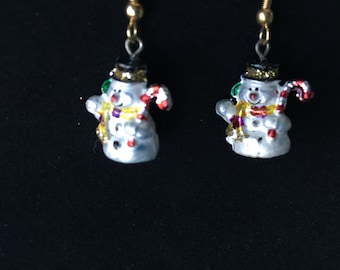 Snowman Earrings -Secret Santa - Stocking Stuffers - Christmas Jewelry - Christmas Earrings - Christmas gift
