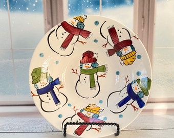 VTG Snowman Harmony by Gibson Designs Rim Soup Bowl | Christmas Decor