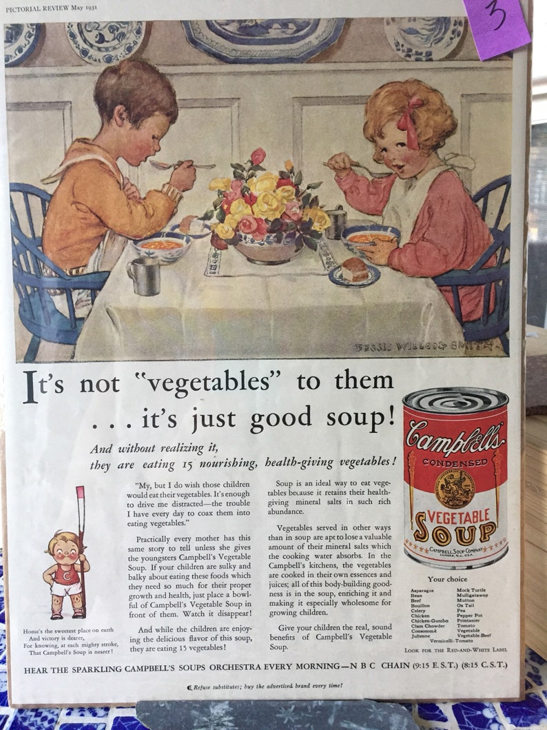 1925 and 1931 Vintage Campbell Soup Ads Vintage Ads 1920's Ads Magazine Ads Campbell Soup Vintage Campbell Soup 3 Just Good Soup