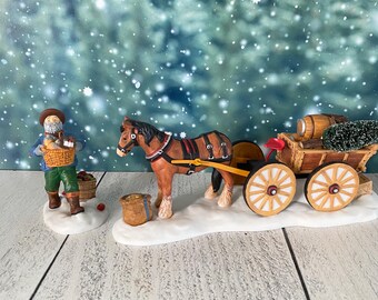 VTG Dept 56 Load Up The Wagon - IOB New England Village 56630  2 pc 1998