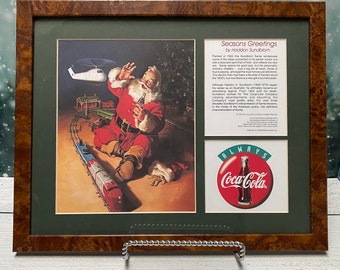 VTG 1998 Coca Cola Seasons Greetings Limited Edition Lithograph