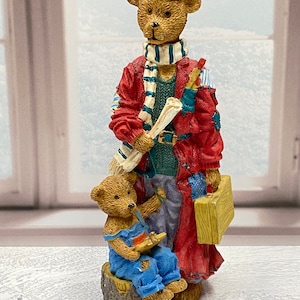 VTG Resin Father Bear and Son Going to Work Figurine