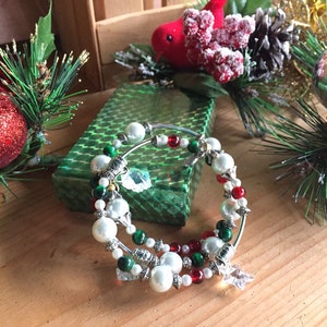 Holiday Charm Bracelets Holiday Crystal Bracelets Christmas Crystal Charm Bracelet Red And Green Holiday Bracelet image 7