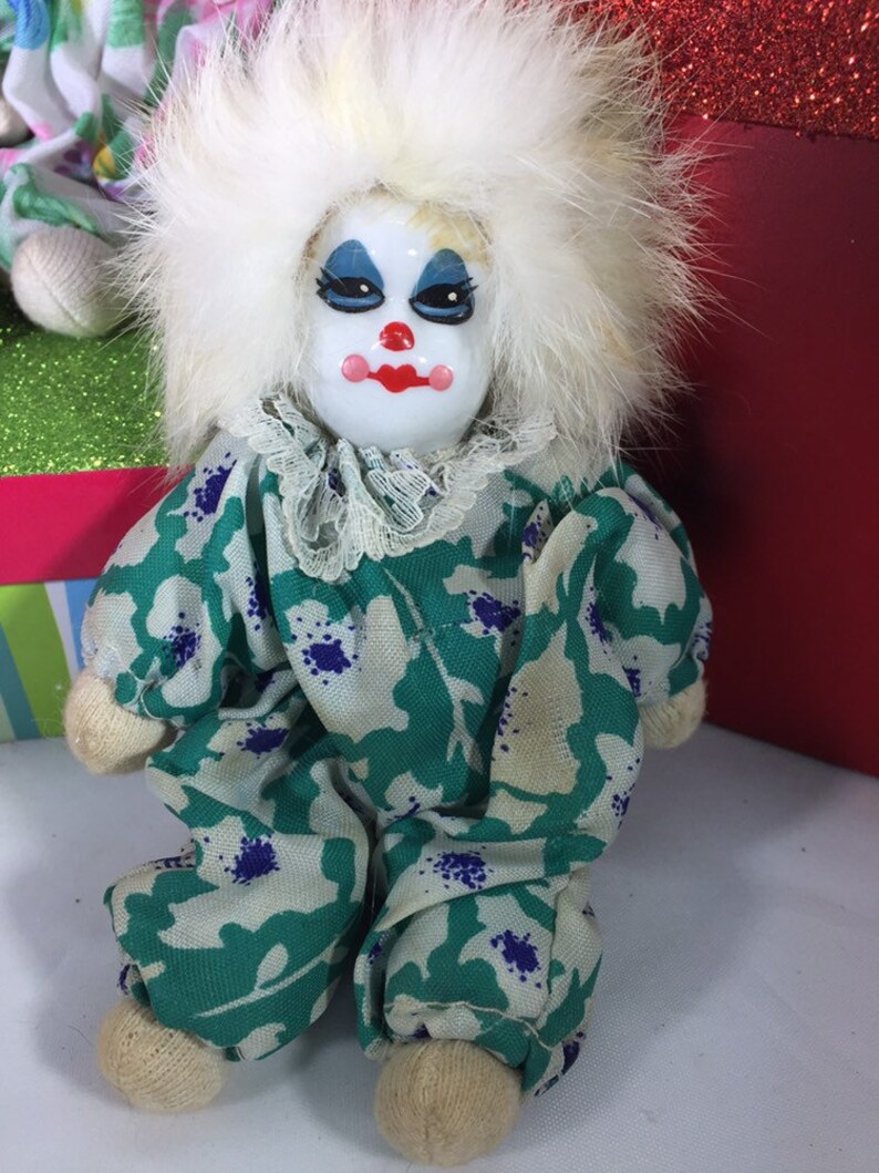 Vintage Porcelain Clown Dolls Etsy