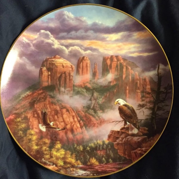 The Danbury Mint Untamed Glory, Collectible plates, eagles, vintage decor, home decor, decorative, display, 1993, ideas, collectors plate