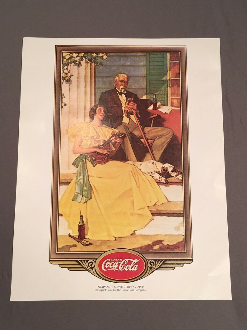 Vintage Norman Rockwell Coca Cola Lithograph Norman Rockwell Art Vintage Coca Cola Coca Cola Coca Cola Company image 5