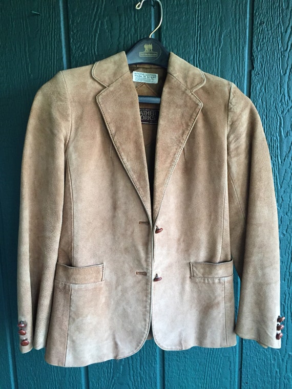 Womens Vintage Leather Blazer, womens leather coat, l… Gem